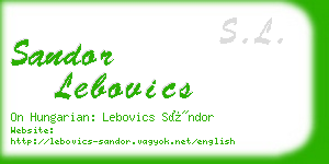 sandor lebovics business card